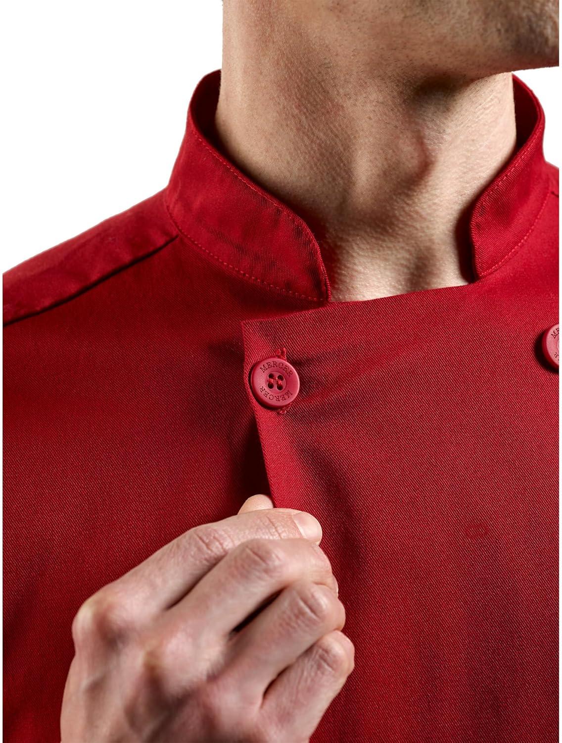 image:imageMercer Culinary M60010BKM Millennia Mens Cook Jacket with Traditional Buttons Medium BlackRed