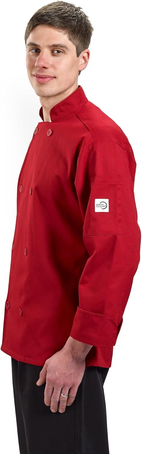image:imageMercer Culinary M60010BKM Millennia Mens Cook Jacket with Traditional Buttons Medium BlackRed