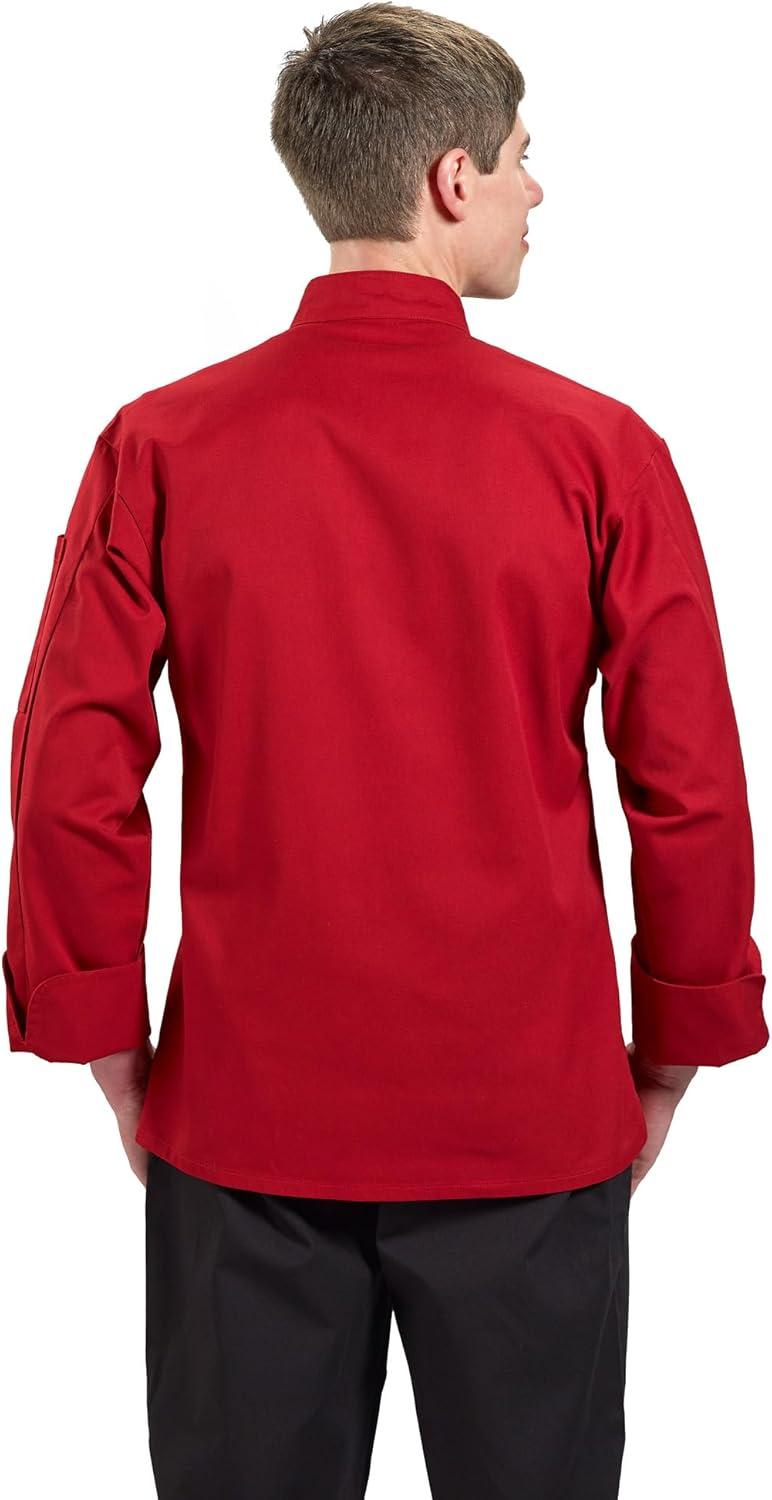 image:imageMercer Culinary M60010BKM Millennia Mens Cook Jacket with Traditional Buttons Medium BlackRed