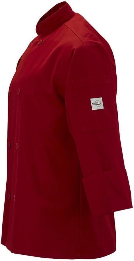 image:imageMercer Culinary M60010BKM Millennia Mens Cook Jacket with Traditional Buttons Medium BlackRed