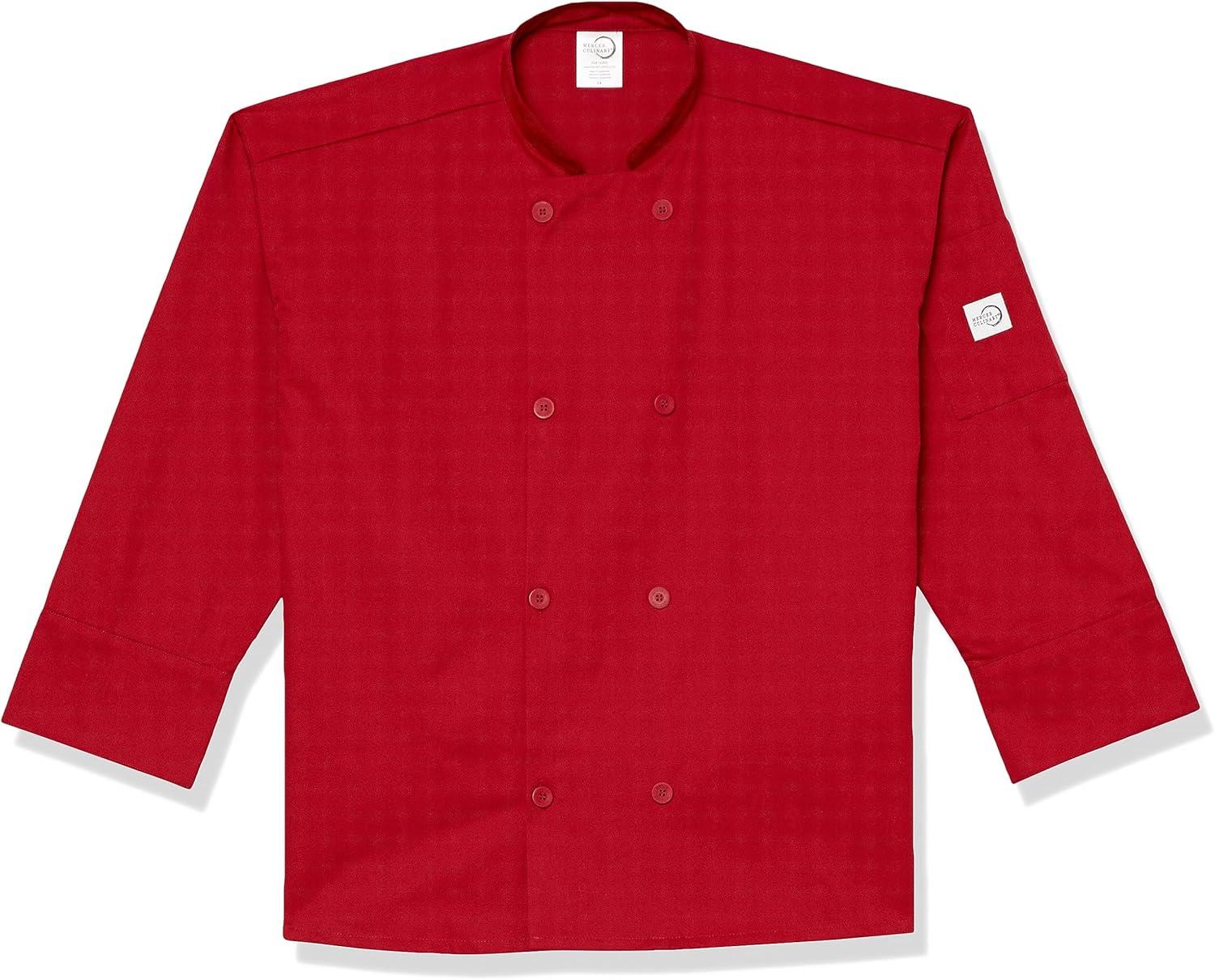 image:imageMercer Culinary M60010BKM Millennia Mens Cook Jacket with Traditional Buttons Medium BlackRed
