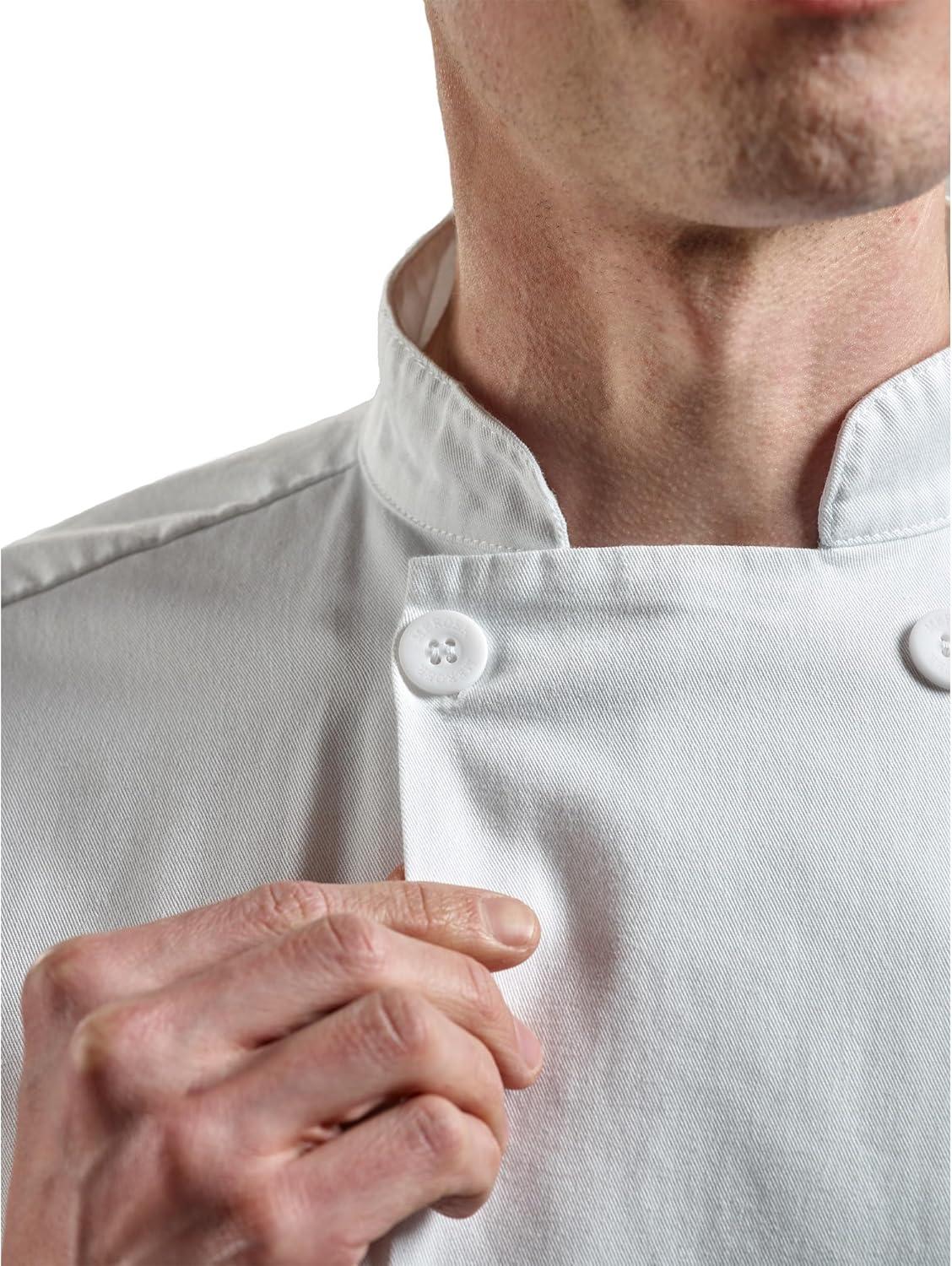 image:imageMercer Culinary M60010BKM Millennia Mens Cook Jacket with Traditional Buttons Medium BlackWhite