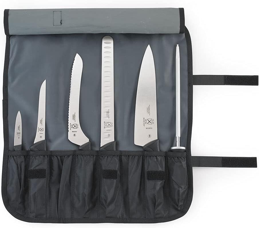 image:imageMercer Culinary Millennia 8Piece Knife Roll Set Black HandlesKnife Roll Set Black