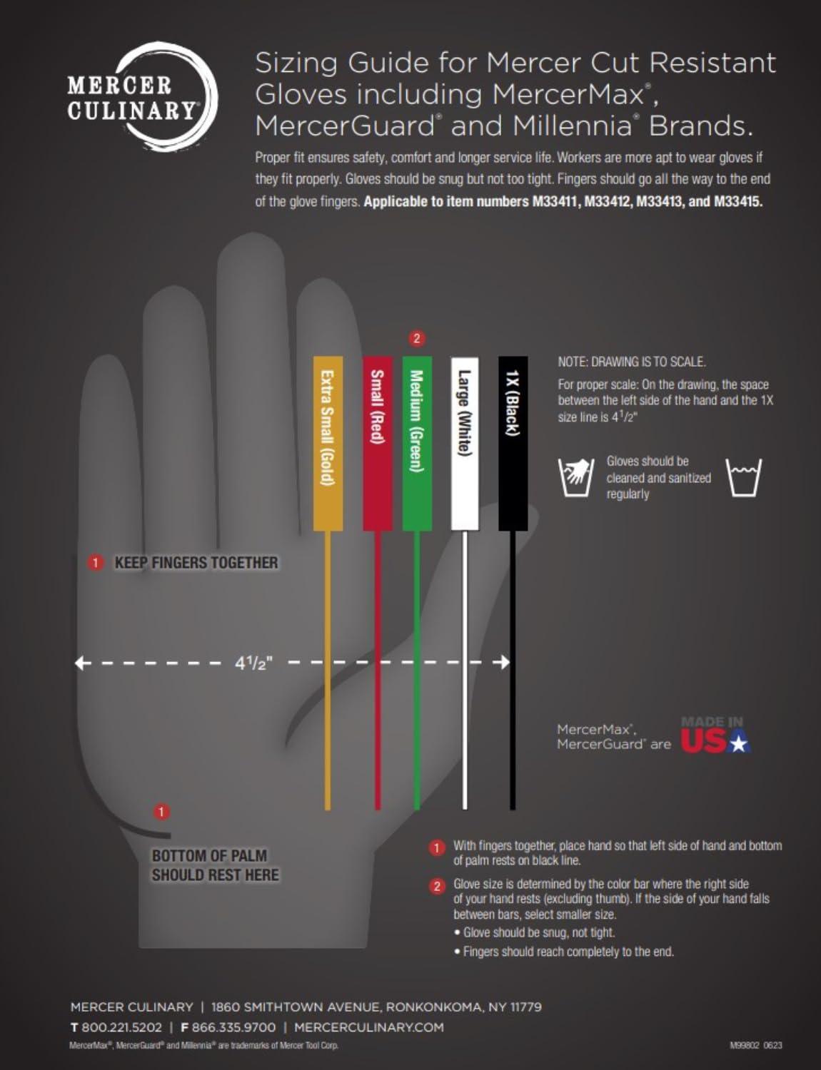 image:imageMercer Culinary Millennia Colors Level A4 Cut Glove Green Size SSilver Mercermax Level A7