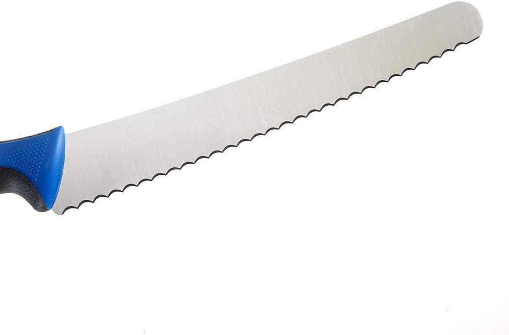 image:imageMercer Culinary Millennia Colors Stainless Steel Bread Knife 10Inch Wavy Edge Wide GrayBread Knife Wavy Edge Wide Blue 10