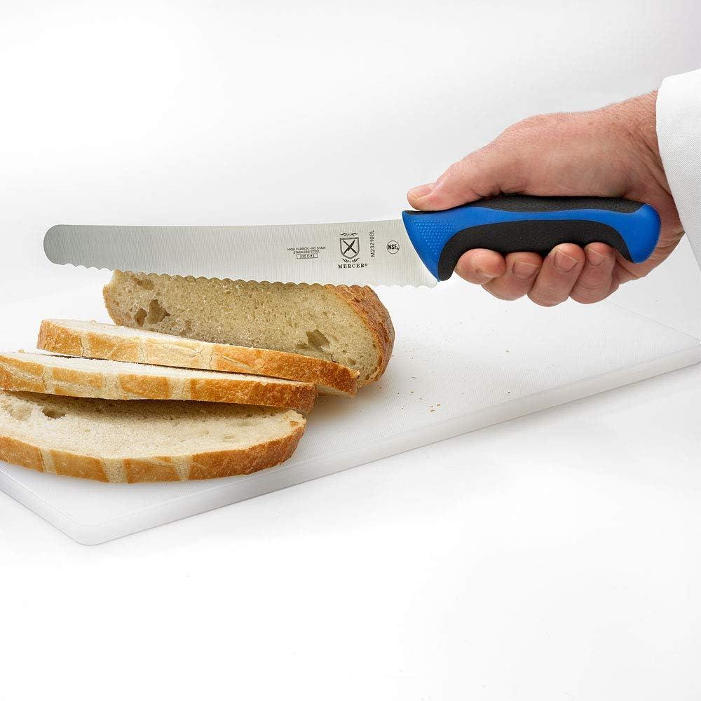 image:imageMercer Culinary Millennia Colors Stainless Steel Bread Knife 10Inch Wavy Edge Wide GrayBread Knife Wavy Edge Wide Blue 10