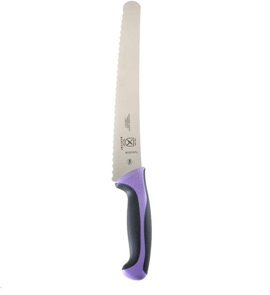 image:imageMercer Culinary Millennia Colors Stainless Steel Bread Knife 10Inch Wavy Edge Wide GrayBread Knife Wavy Edge Wide Purple 10