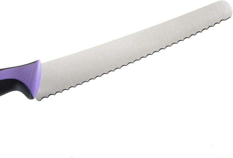 image:imageMercer Culinary Millennia Colors Stainless Steel Bread Knife 10Inch Wavy Edge Wide GrayBread Knife Wavy Edge Wide Purple 10