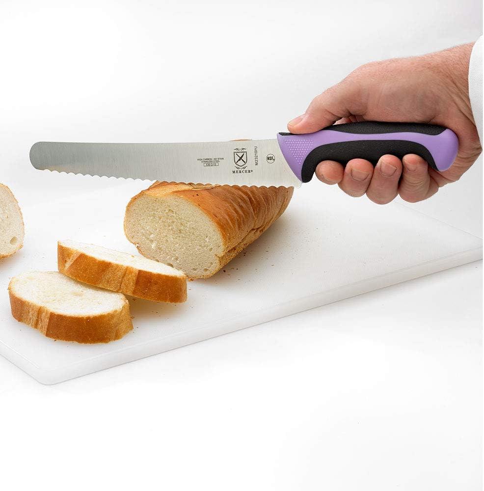image:imageMercer Culinary Millennia Colors Stainless Steel Bread Knife 10Inch Wavy Edge Wide GrayBread Knife Wavy Edge Wide Purple 10