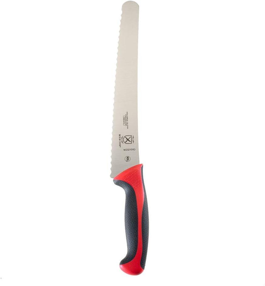 image:imageMercer Culinary Millennia Colors Stainless Steel Bread Knife 10Inch Wavy Edge Wide GrayBread Knife Wavy Edge Wide Red 10