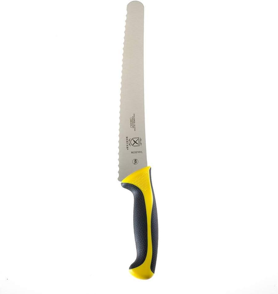 image:imageMercer Culinary Millennia Colors Stainless Steel Bread Knife 10Inch Wavy Edge Wide GrayBread Knife Wavy Edge Wide Yellow 10