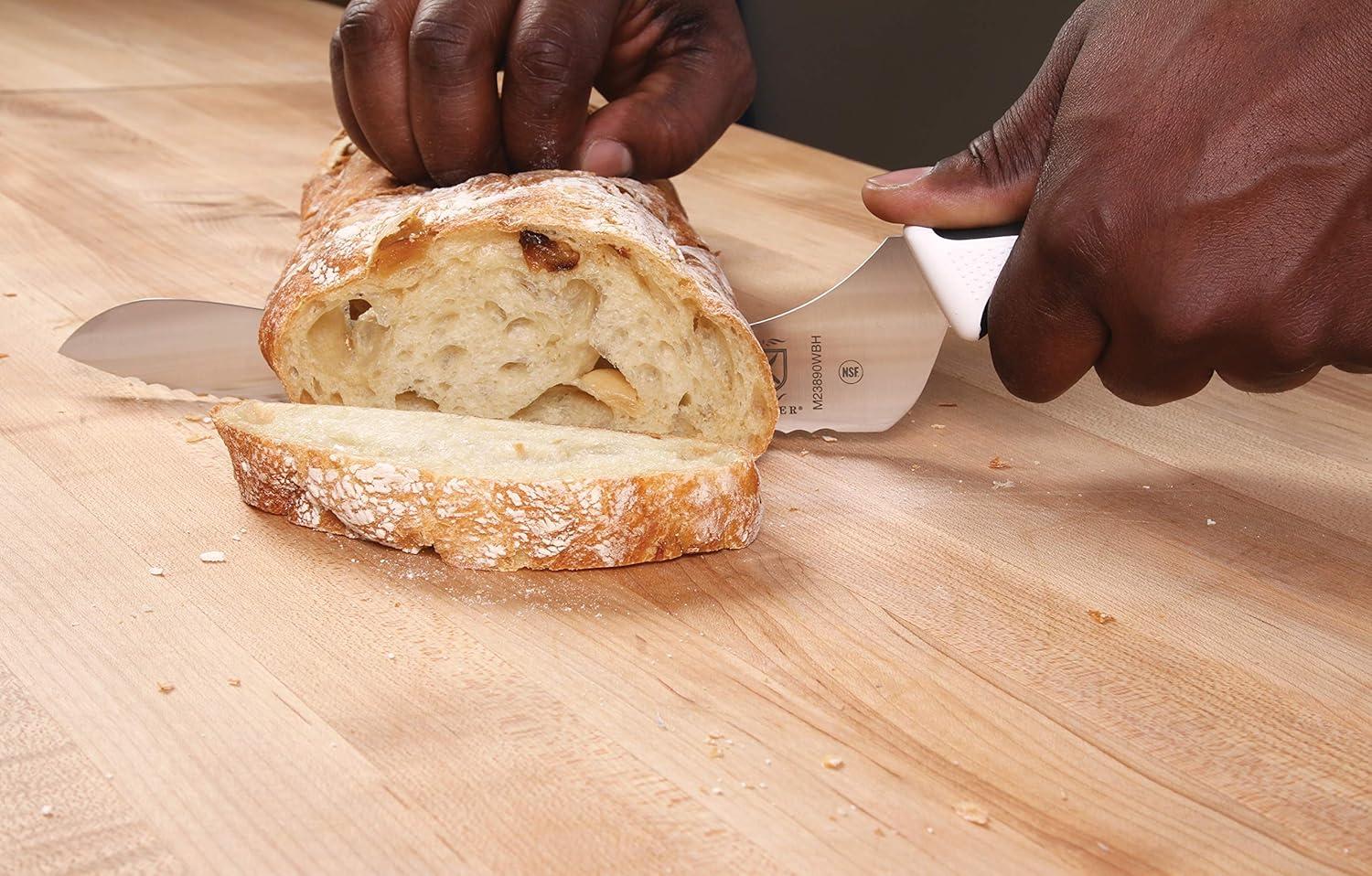 image:imageMercer Culinary Millennia Colors Stainless Steel Bread Knife 10Inch Wavy Edge Wide GrayOffset Bread Knife Wavy Edge White 9