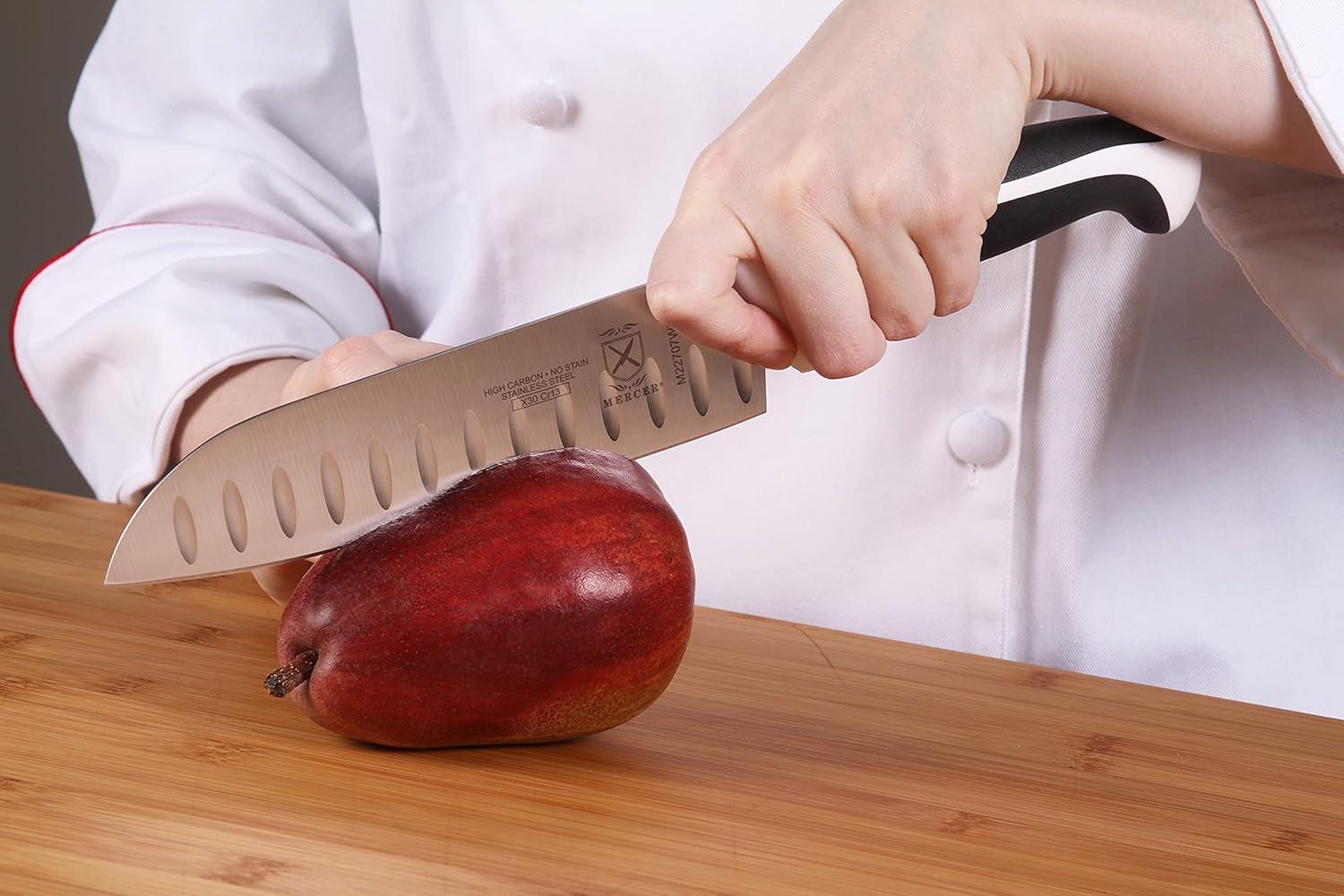 image:imageMercer Culinary Millennia Colors Stainless Steel Bread Knife 10Inch Wavy Edge Wide GraySantoku Knife Granton Edge White 7