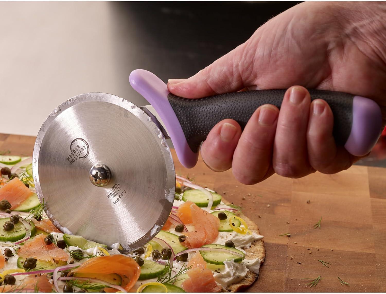 image:imageMercer Culinary Pizza Rocker Knife 20 Inch Black Handles4 Inch Pizza Cutter with Purple Handle