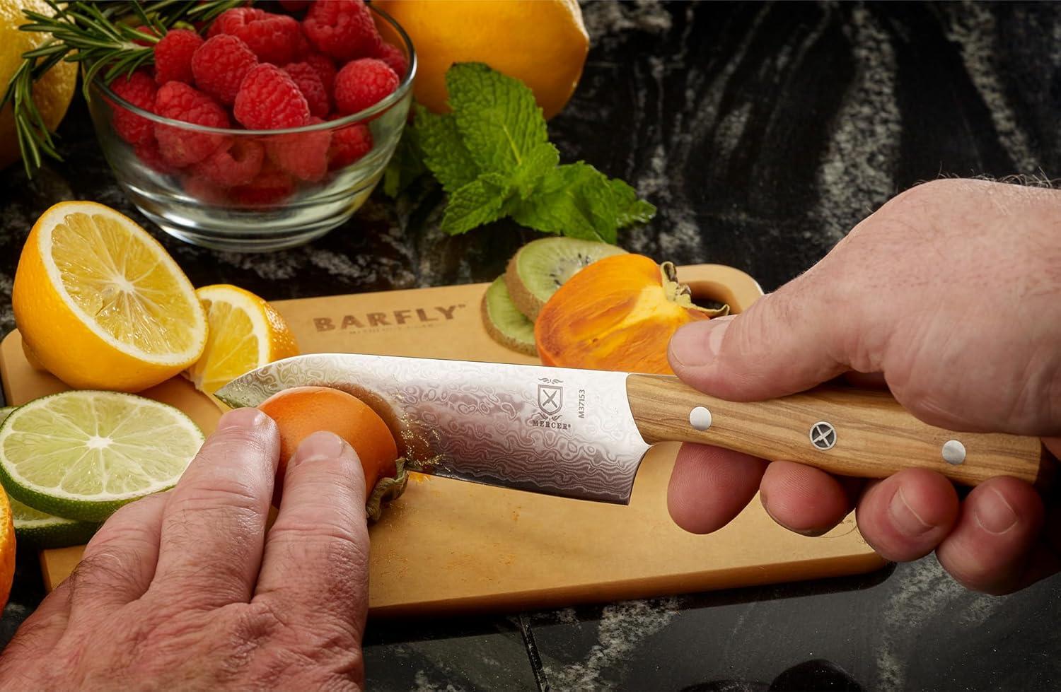 image:imageMercer Culinary Premium Grade Super Steel 8Inch Chefs Knife G10 HandleBar Knife Spalted Maple Handle and Saya Cover 5 Inch