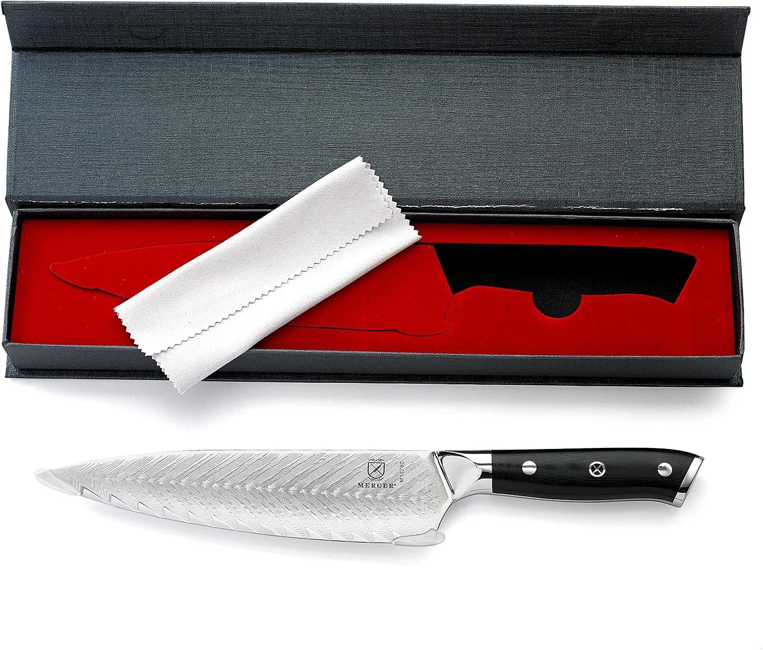 image:imageMercer Culinary Premium Grade Super Steel 8Inch Chefs Knife G10 HandleChefs Knife Leaf Pattern Blade 8 Inch