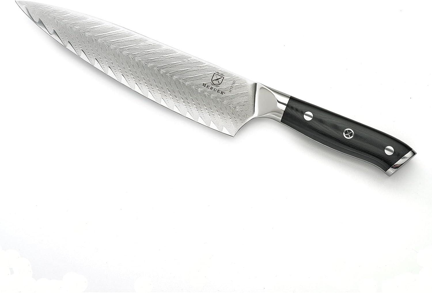 image:imageMercer Culinary Premium Grade Super Steel 8Inch Chefs Knife G10 HandleChefs Knife Leaf Pattern Blade 8 Inch