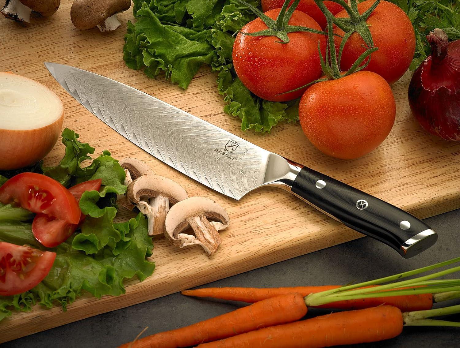 image:imageMercer Culinary Premium Grade Super Steel 8Inch Chefs Knife G10 HandleChefs Knife Leaf Pattern Blade 8 Inch