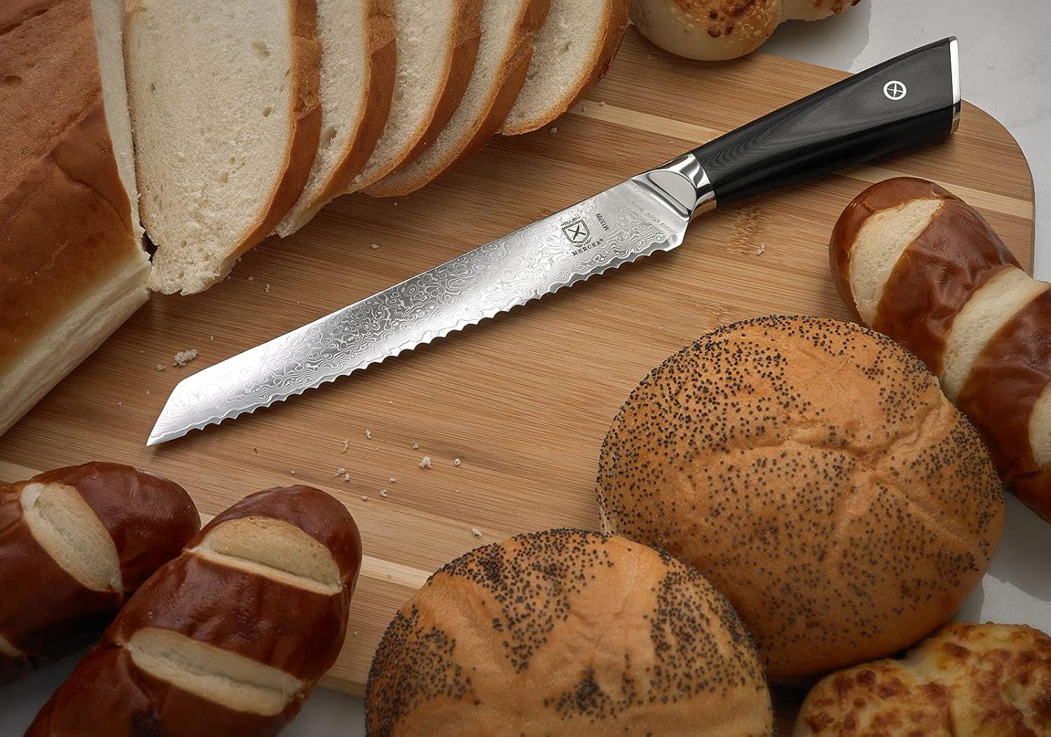 image:imageMercer Culinary Premium Grade Super Steel 8Inch Chefs Knife G10 HandleSerrated Bread Knife G10 Handle 8 Inch