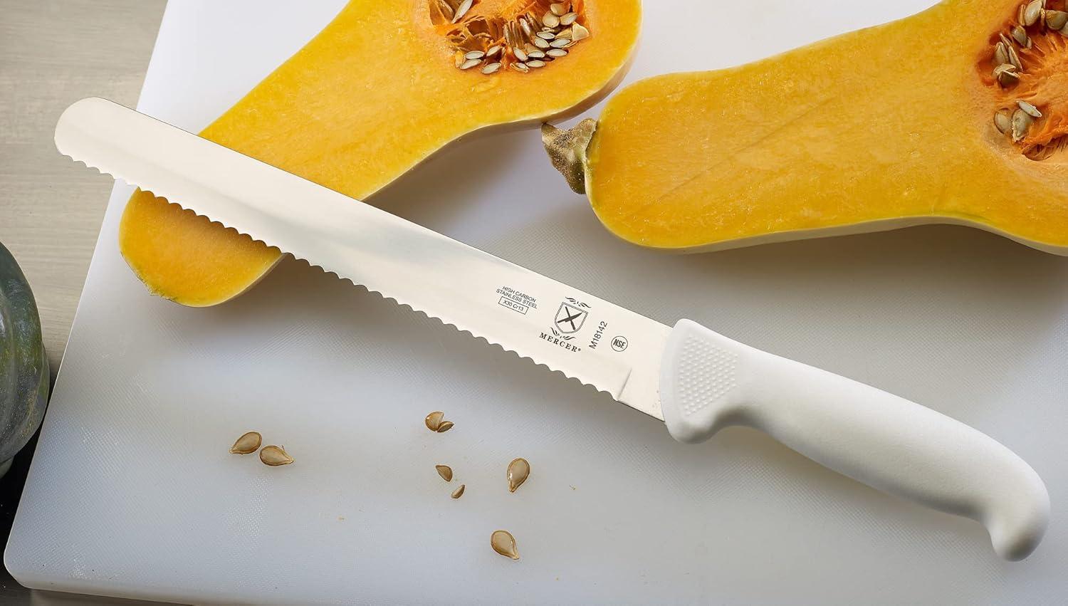 image:imageMercer Culinary Ultimate White 8 Inch Chefs KnifeWavy Edge Slicer Knife 10 Inch
