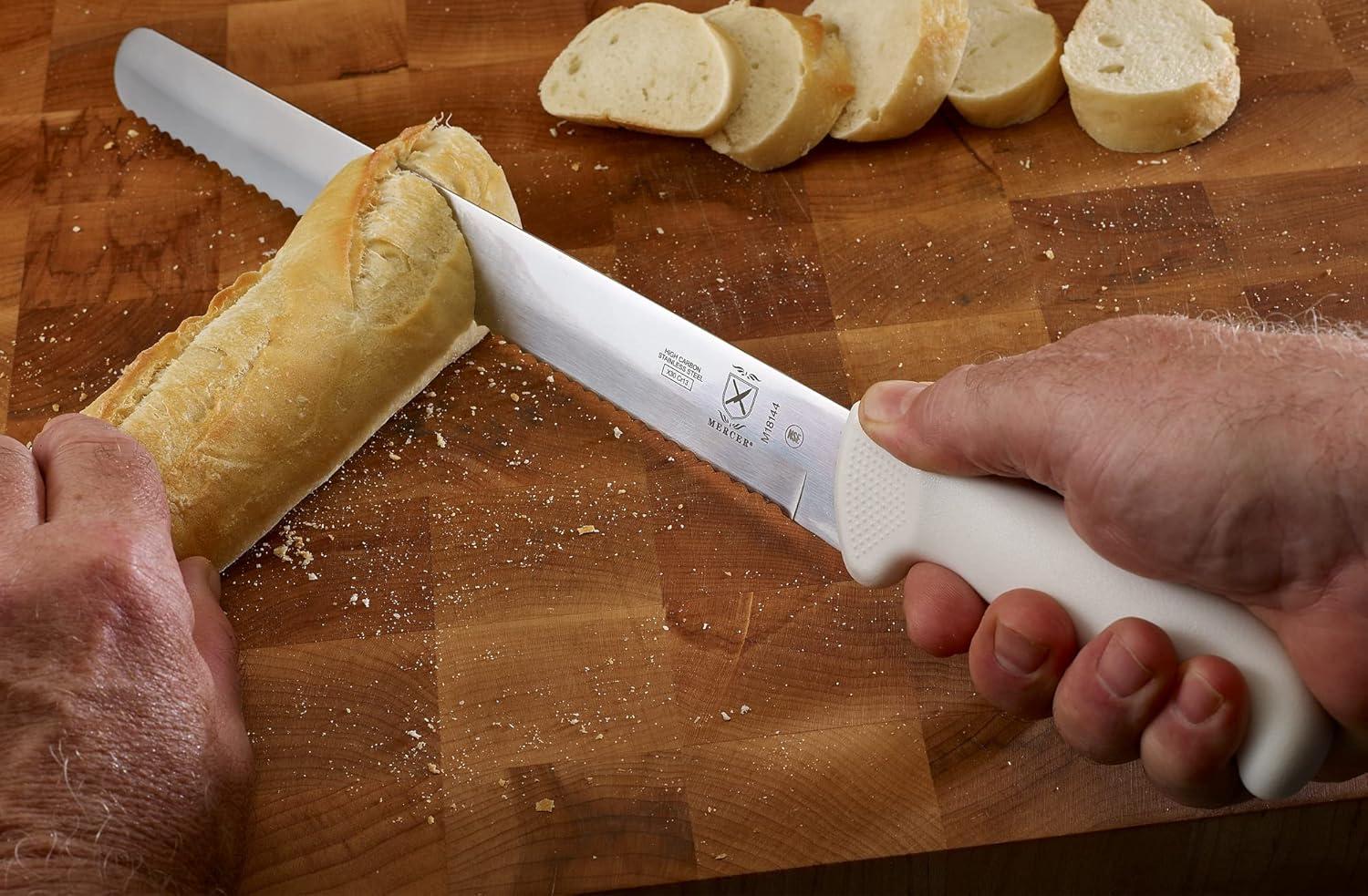 image:imageMercer Culinary Ultimate White 8 Inch Chefs KnifeWavy Edge Slicer Knife 12 Inch