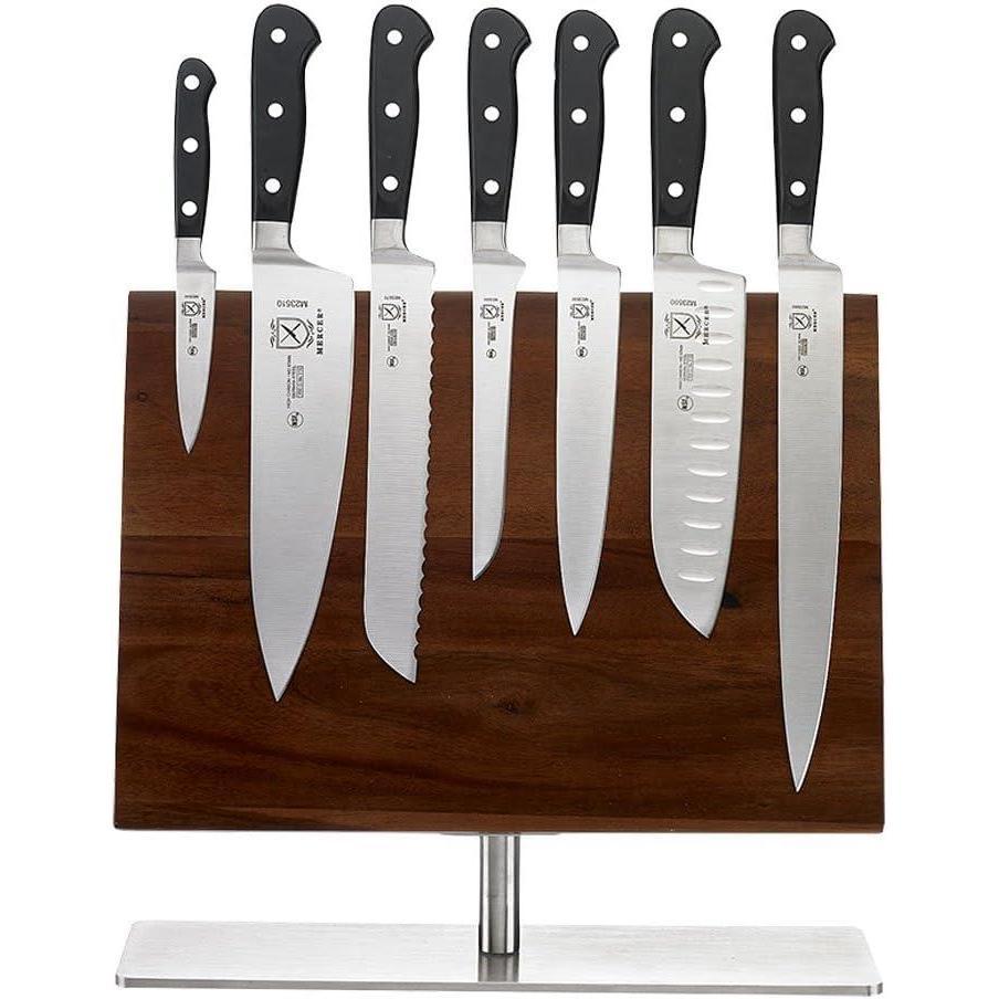 image:imageMercer Culinary M23500 Renaissance 6Piece Forged Knife Block Set Tempered Glass BlockMagnetic Board Stand 14 18 in x 10 14 in