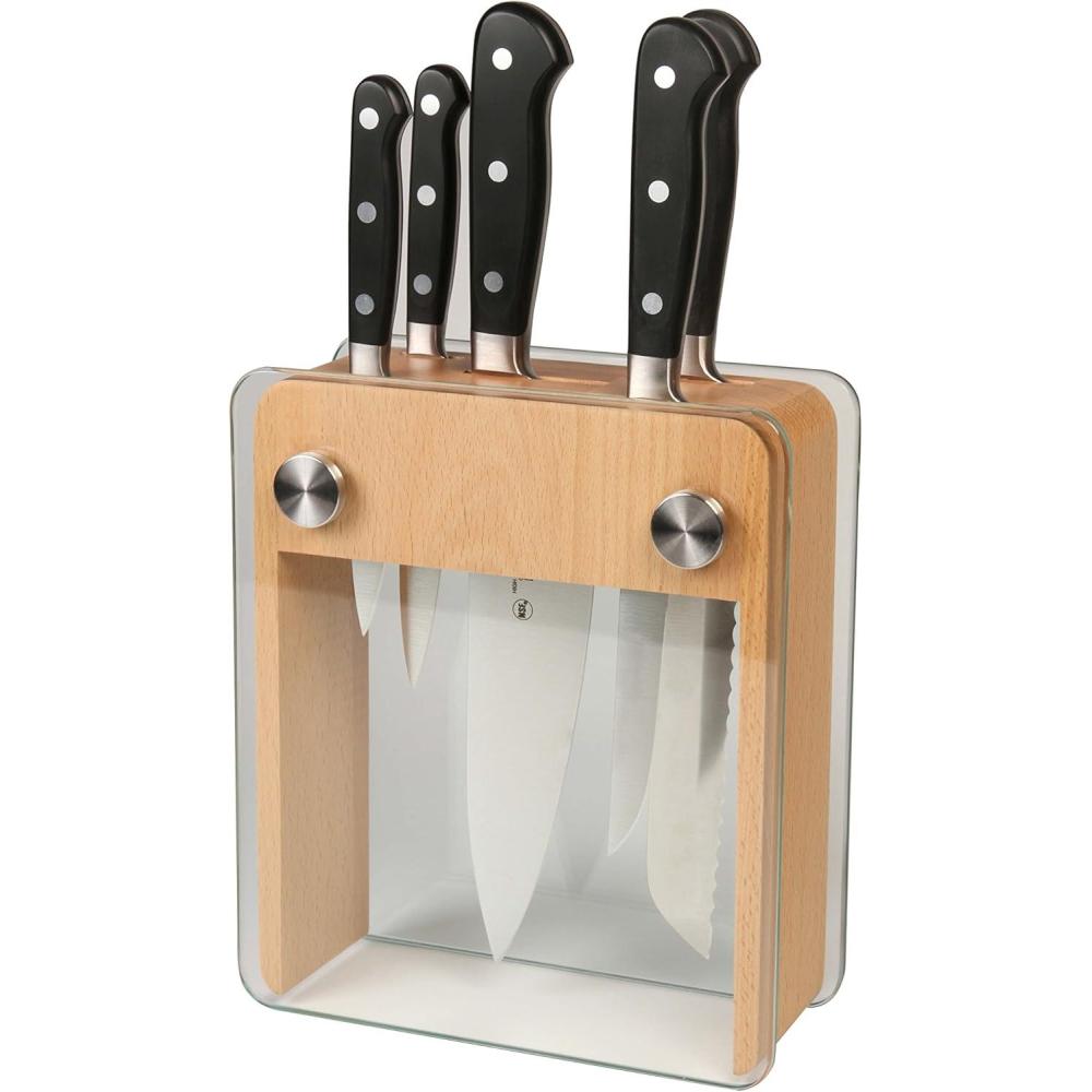 image:imageMercer Culinary M23500 Renaissance 6Piece Forged Knife Block Set Tempered Glass BlockRenaissance Forged Knife Block Set