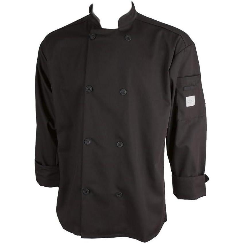 image:imageMercer Culinary M60010BKM Millennia Mens Cook Jacket with Traditional Buttons Medium BlackBlack