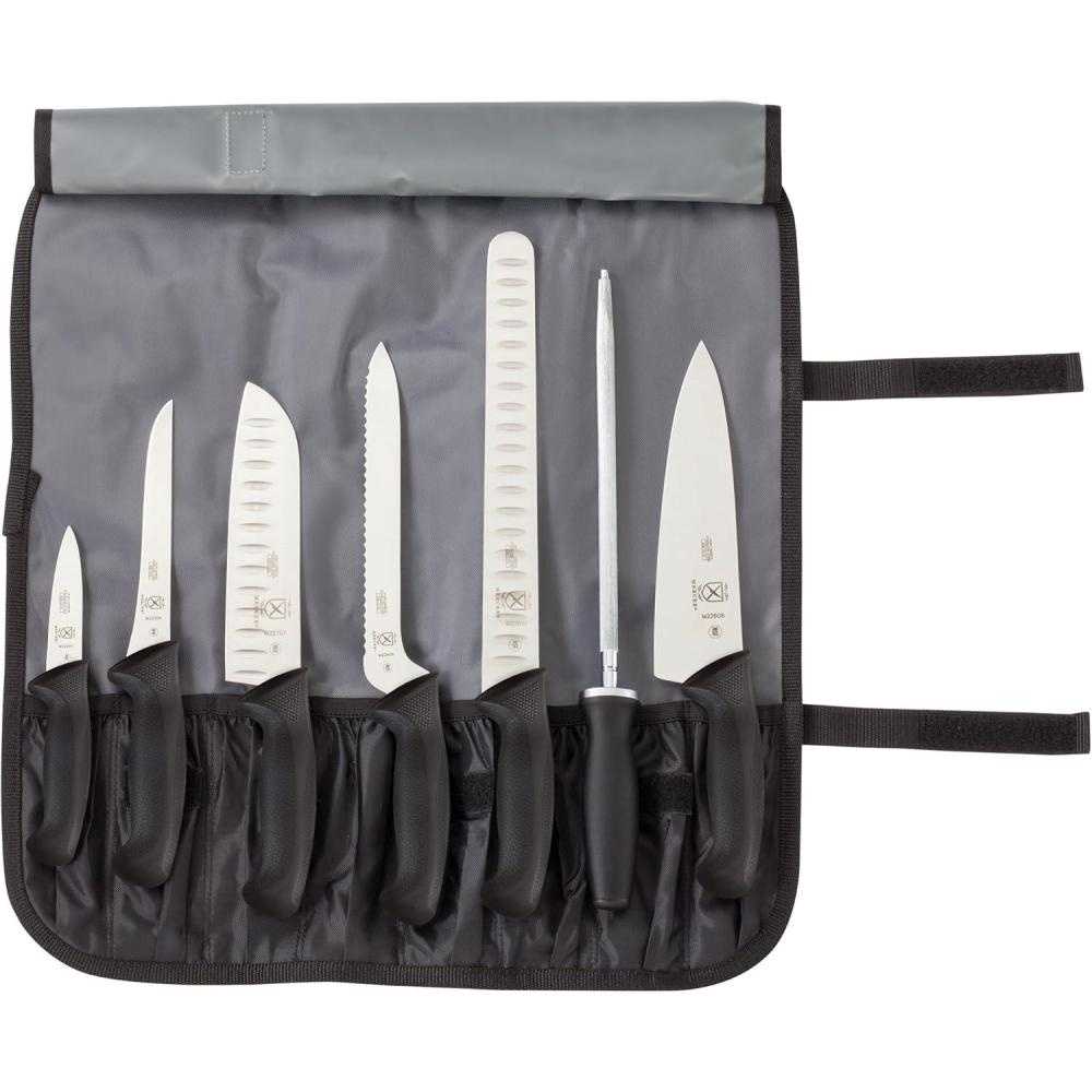 image:imageMercer Culinary Millennia 8Piece Knife Roll Set Black HandlesBlack