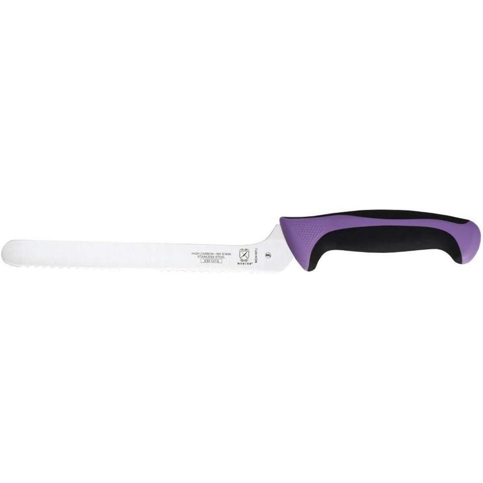 image:imageMercer Culinary Millennia Colors Stainless Steel Bread Knife 10Inch Wavy Edge Wide GrayOffset Bread Knife Wavy Edge Purple 8