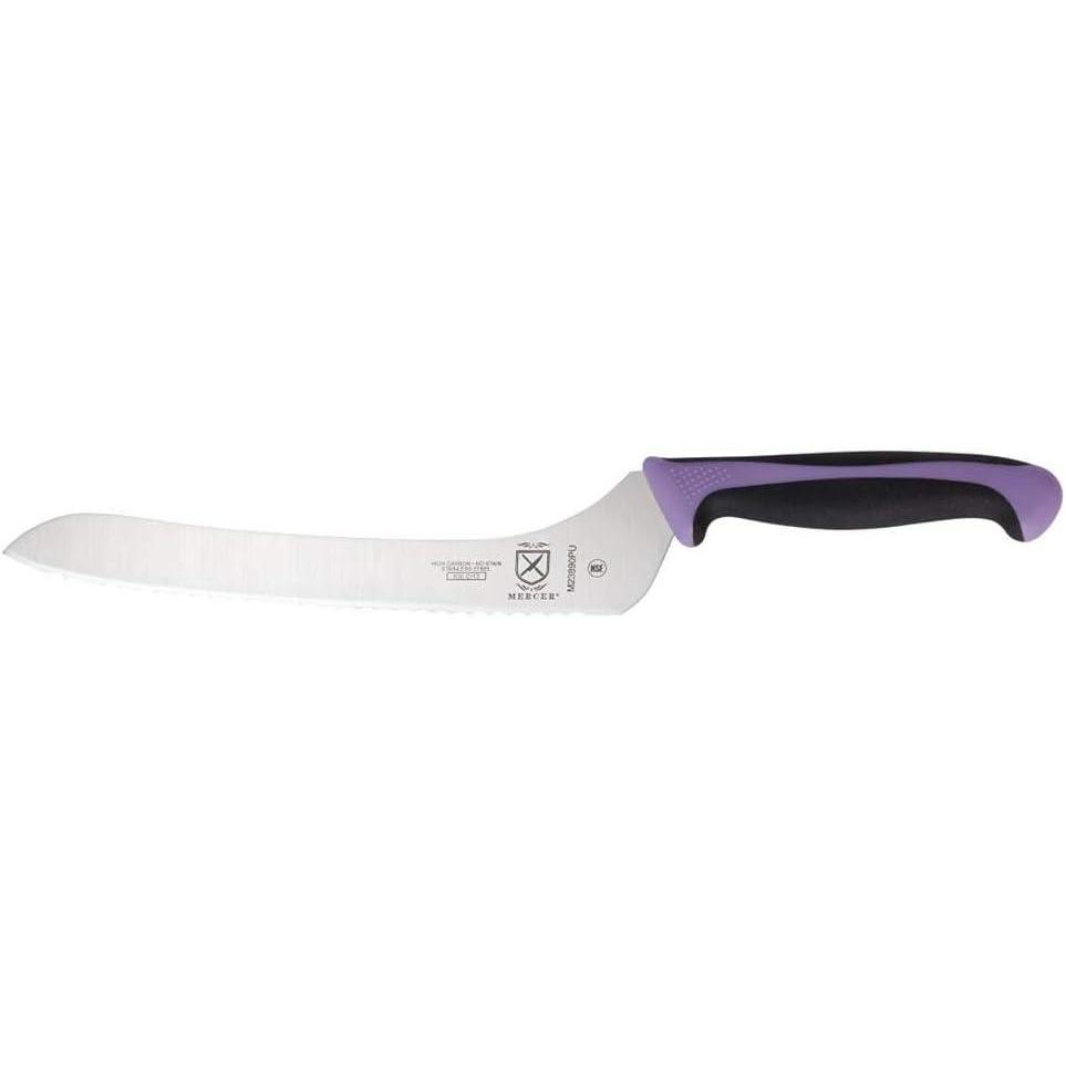 image:imageMercer Culinary Millennia Colors Stainless Steel Bread Knife 10Inch Wavy Edge Wide GrayOffset Bread Knife Wavy Edge Purple 9