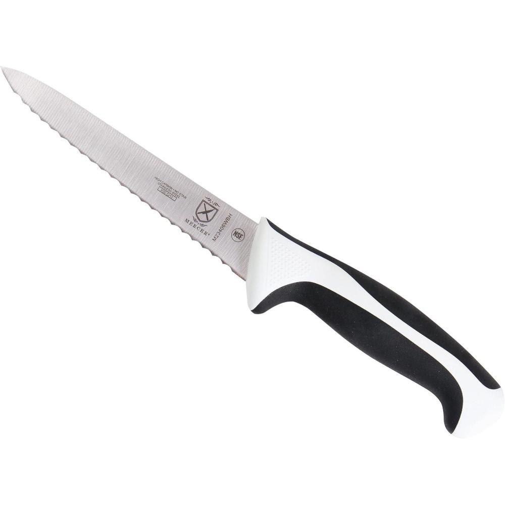 image:imageMercer Culinary Millennia Colors Stainless Steel Bread Knife 10Inch Wavy Edge Wide GrayWavy Edge Utility Knife White 6