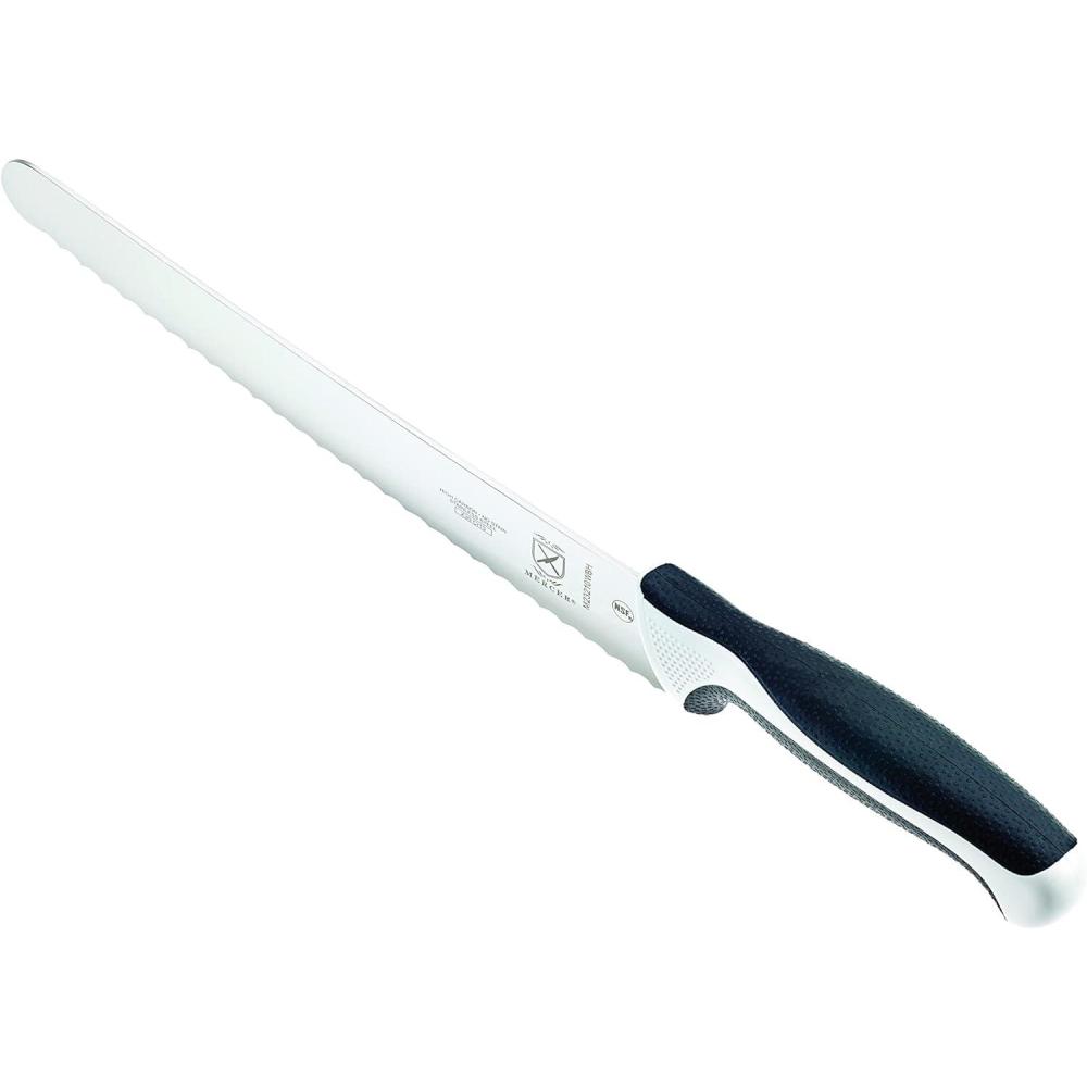 image:imageMercer Culinary Millennia Colors Stainless Steel Bread Knife 10Inch Wavy Edge Wide GrayWide Wavy Edge Bread Knife White 10