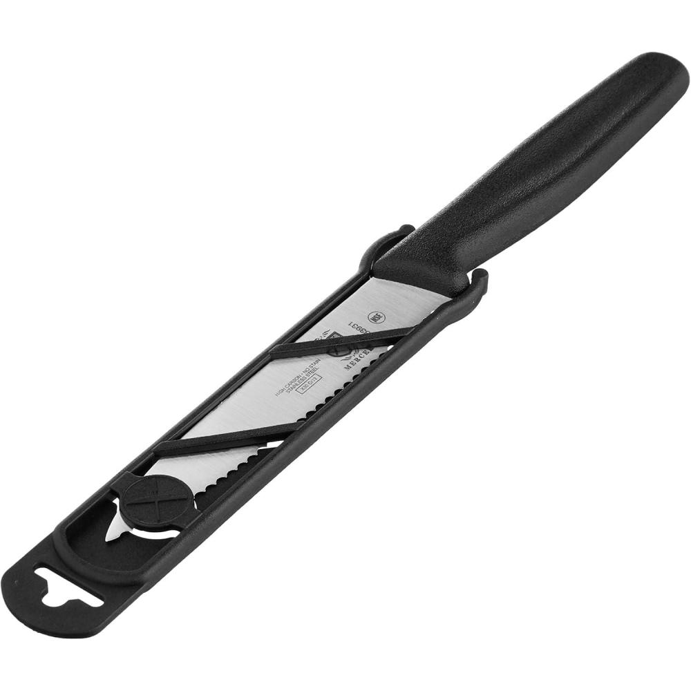 image:imageMercer Culinary Pointed Tip Wavy Bar Knife 4 Edge Black