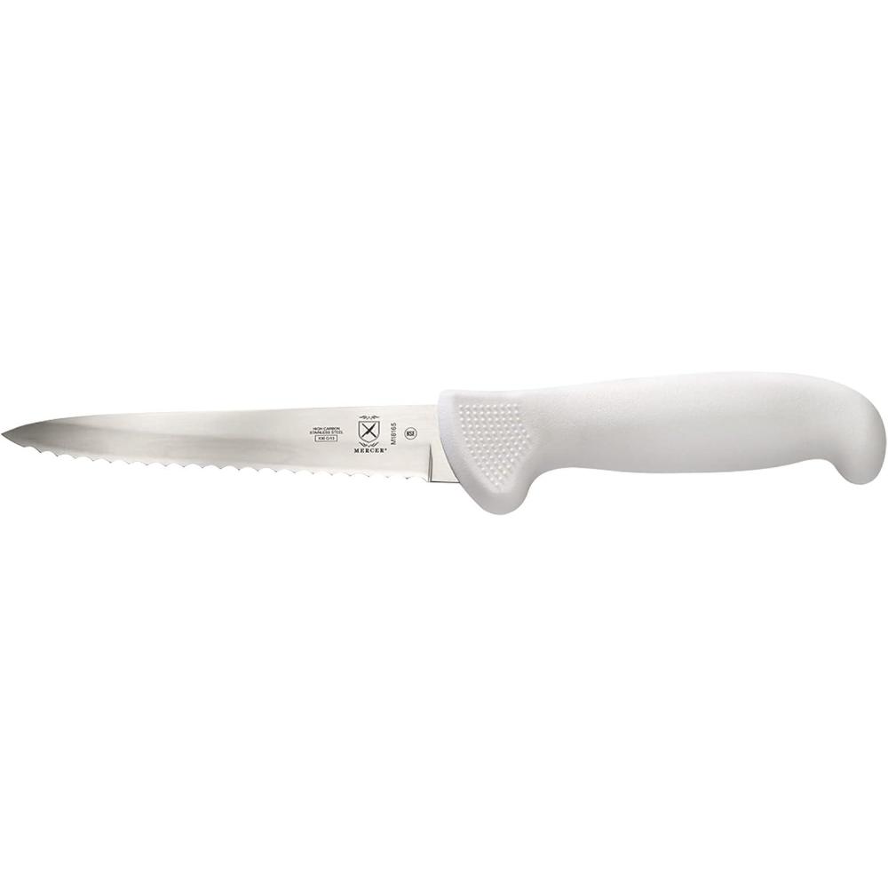 image:imageMercer Culinary Ultimate White 8 Inch Chefs KnifeWavy Edge Utility Knife 5 Inch