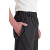 Mercer Culinary M60030BCSXS Millennia Men’s Black Cook Pants with White Chalk Stripe, X-Small(White Fine Pinstripe)