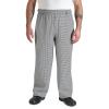 Mercer Culinary M60050BK7X Millennia Men’s Cook’s Pants, 7X-Large, Black(Black and White Hounds Tooth)
