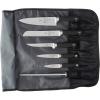 Mercer Culinary Millennia 8-Piece Knife Roll Set, Black Handles(Steel/Black)