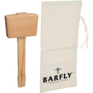 Barfly Ice Tong, Stainless, 7.1 Inch(Wood Ice Mallet and Lewis Ice Bag Set)