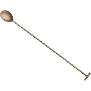Barfly Teardrop Bar Spoon, End 11 13/16″ (30 cm), Stainless Steel(Antique Gold)
