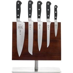 Mercer Culinary M23500 Renaissance 6-Piece Forged Knife Block Set, Tempered Glass Block(Magnetic Board Stand  11 3/8 in x 9 in)