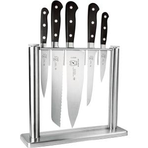 Mercer Culinary M23500 Renaissance 6-Piece Forged Knife Block Set, Tempered Glass Block(Tempered Glass Block)