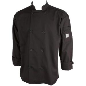 Mercer Culinary M60010BKM Millennia Men’s Cook Jacket with Traditional Buttons, Medium, Black(Black)