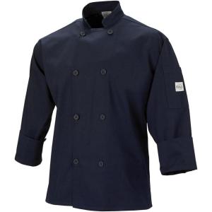 Mercer Culinary M60010BKM Millennia Men’s Cook Jacket with Traditional Buttons, Medium, Black(Navy Blue)