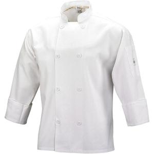 Mercer Culinary M60010BKM Millennia Men’s Cook Jacket with Traditional Buttons, Medium, Black(White)