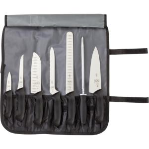 Mercer Culinary Millennia 8-Piece Knife Roll Set, Black Handles(Black)