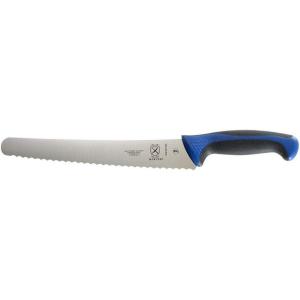 Mercer Culinary Millennia Colors Stainless Steel Bread Knife 10-Inch Wavy Edge Wide, Gray(Bread Knife (Wavy Edge Wide) Blue 10″)