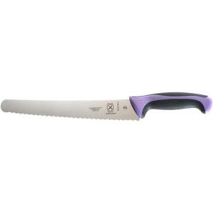 Mercer Culinary Millennia Colors Stainless Steel Bread Knife 10-Inch Wavy Edge Wide, Gray(Bread Knife (Wavy Edge Wide) Purple 10″)