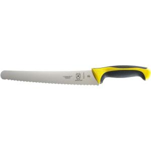 Mercer Culinary Millennia Colors Stainless Steel Bread Knife 10-Inch Wavy Edge Wide, Gray(Bread Knife (Wavy Edge Wide) Yellow 10″)