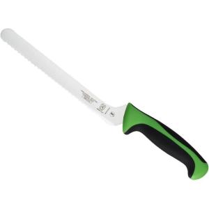 Mercer Culinary Millennia Colors Stainless Steel Bread Knife 10-Inch Wavy Edge Wide, Gray(Offset Bread Knife (Wavy Edge) Green 8″)